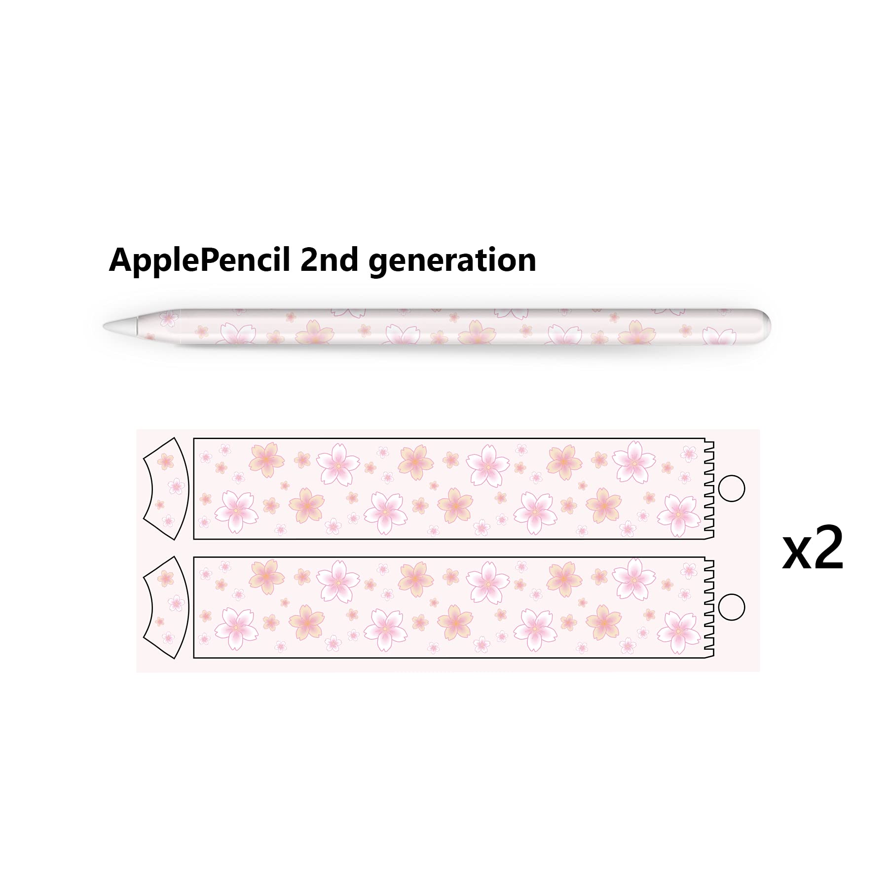 Apple Pencil ホワイト + デコレーションシールセット Amazon.com: Tacky design Japanese Cherry Blossom Skin
